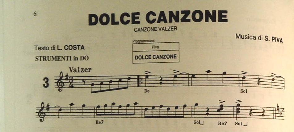 ORCHESTRA SANDRINO PIVA - 16 BRANI - SPARTITO-SHEET MUSIC