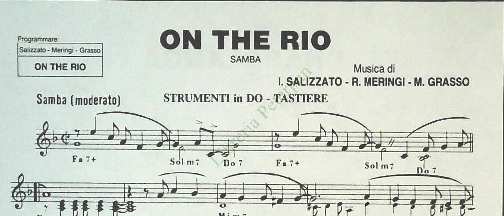 CHABALANGA. cha cha cha -ON THE RIO. samba - SPARTITO-SHEET MUSIC