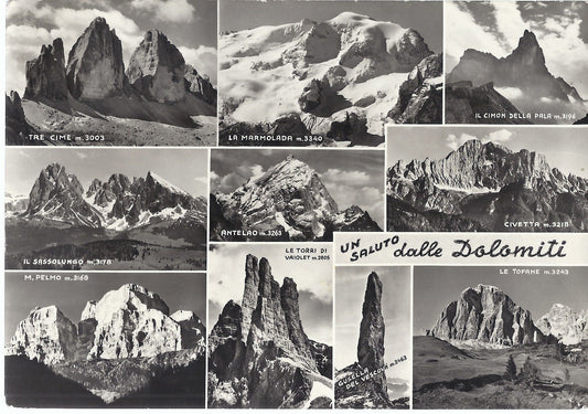 DOLOMITI - UN SALUTO - 10 VEDUTINE - V anni '50 - FG