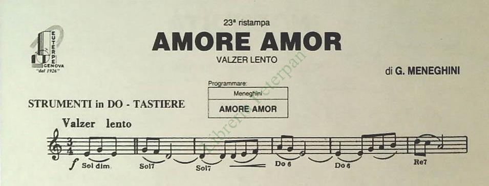 AMOR AMOR.vlazer lento - INGENUITA'.valzer lento - SPARTITO-SHEET MUSIC