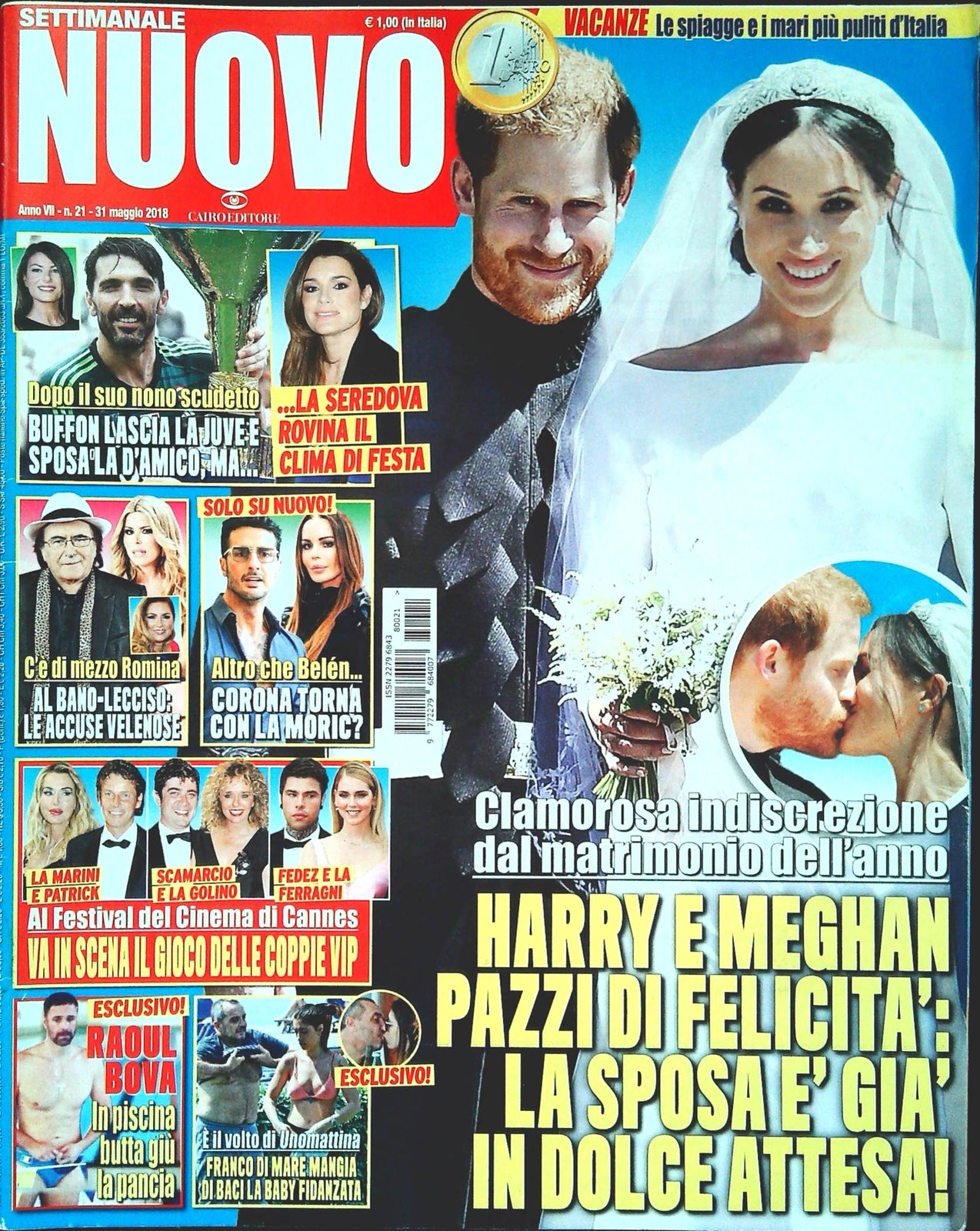 SETTIMANALE NUOVO 31 MAGGIO 2018 - HARRY E MEGHAN - BUFFON - CORONA - AL BANO