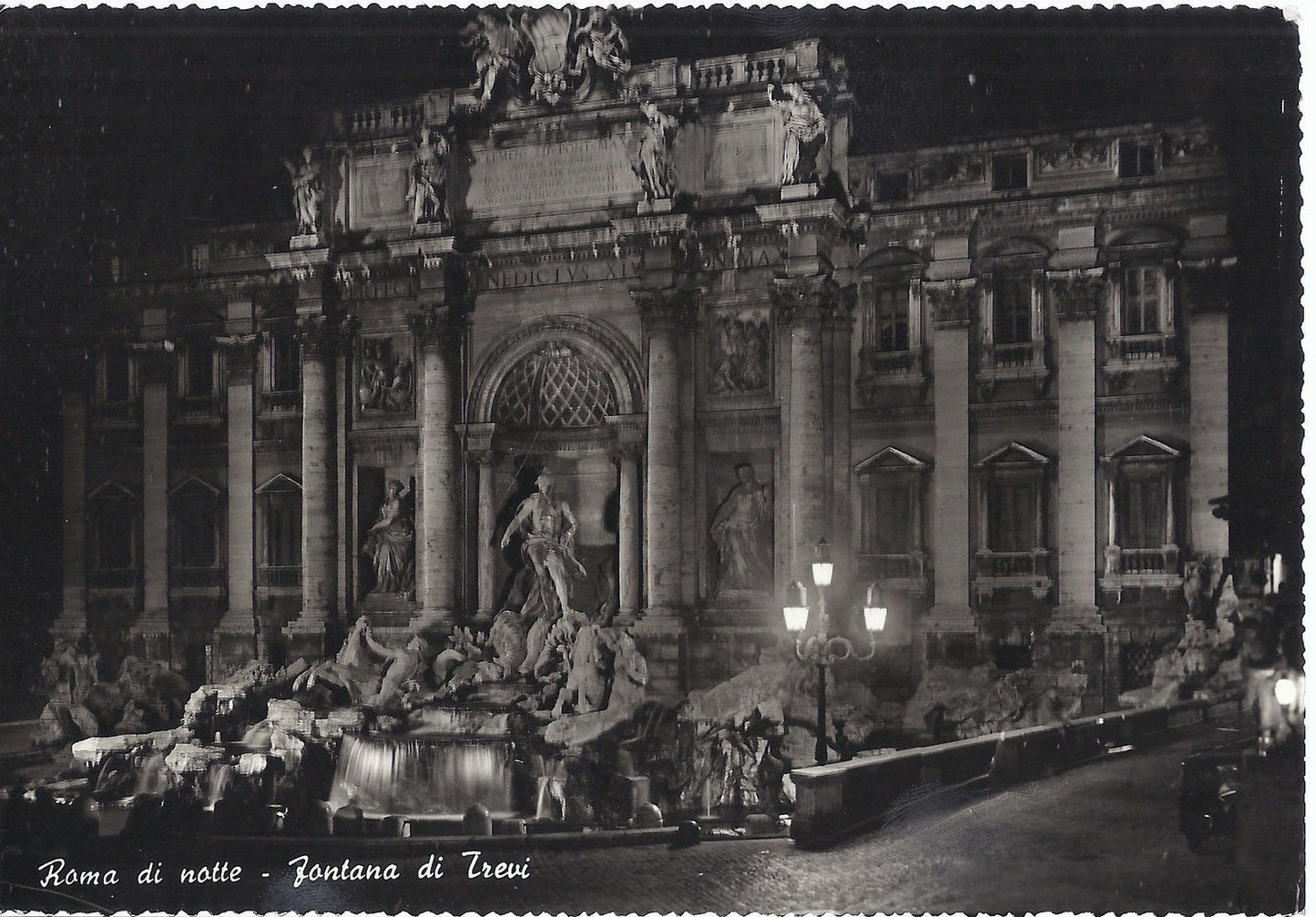 ROMA DI NOTTE - FONTANA DI TREVI - V 1960 - FG - Ediz. Verde