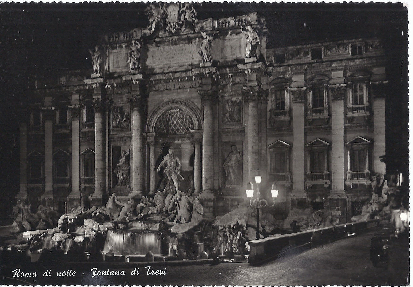 ROMA DI NOTTE - FONTANA DI TREVI - V 1960 - FG - Ediz. Verde
