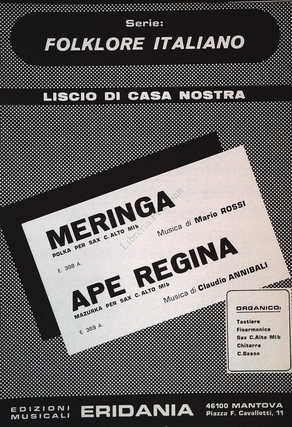 MERINGA- polka - APE REGINA. mazurka - SPARTITO-SHEET MUSIC