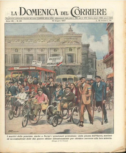 DOMENICA DEL CORRIERE N 24 - 15 GIUGNO 1947 - ILL. R. FERRARI