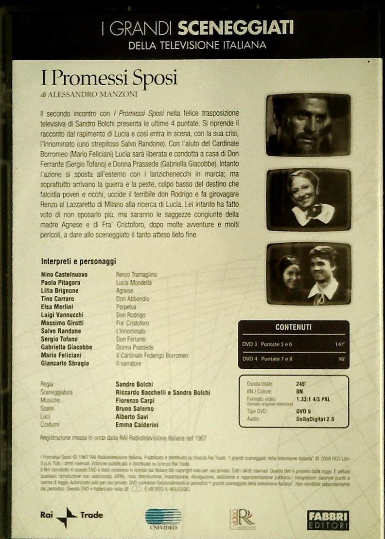 I PROMESSI SPOSI - I GRANDI SCENEGGIATI - PUNTATE 5-8 - DVD