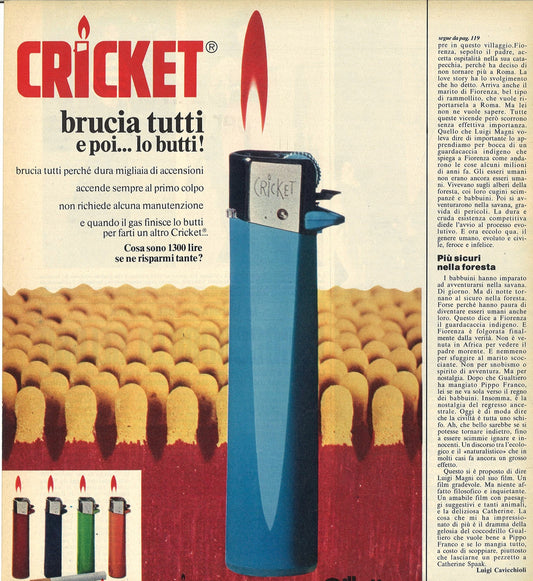 CRICKET GILETTE - ADVERTISING