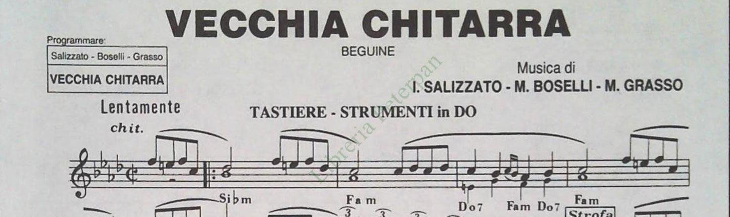 VECCHIA CHIARRA. beguine-SHAKE 2000. moderato - SPARTITO-SHEET MUSIC