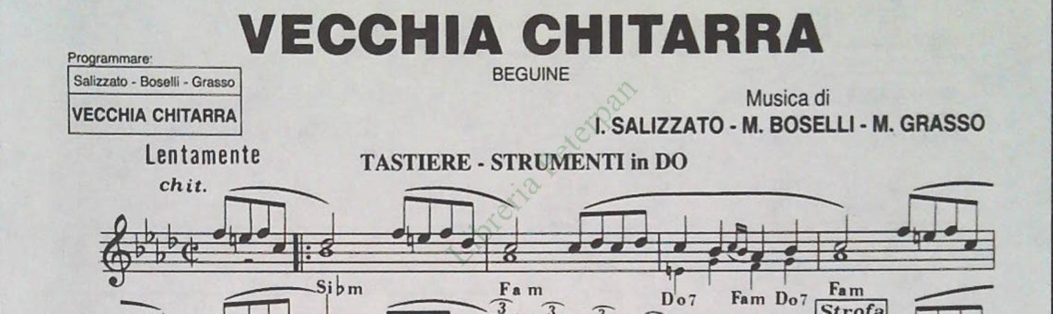 VECCHIA CHIARRA. beguine-SHAKE 2000. moderato - SPARTITO-SHEET MUSIC