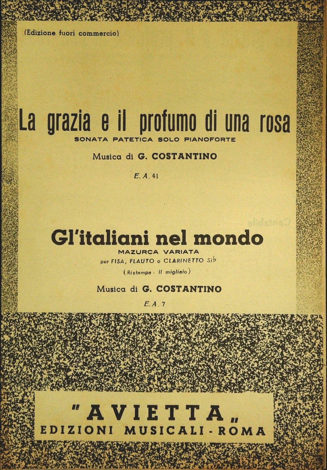 LA GRAZIA E IL PROFUMO DI UNA ROSA.SONATA-GL'ITALIANI NEL MONDO.MAZURCA-SPARTITO