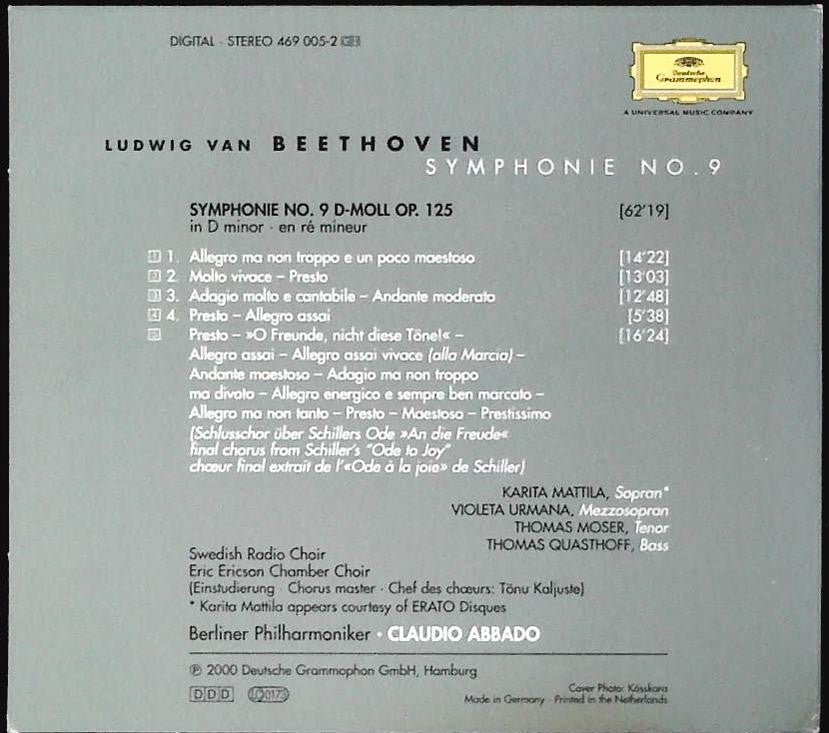 BEETHOVEN SYMPONIE N. 9 - CLAUDIO ABBADO - CD