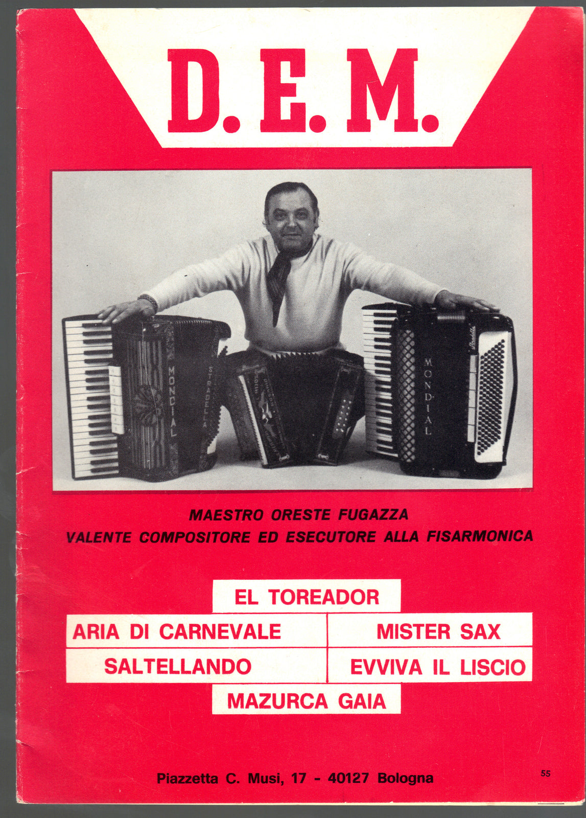 EL TOREADOR - MAZURCA GAIA e altri 4 Brani - ORESTE FUGAZZA -- SPARTITO