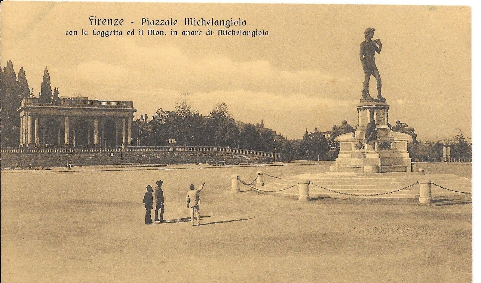 FIRENZE - PIAZZALE MICHELANGELO - CON LOGGETTA E MONUMENTO A