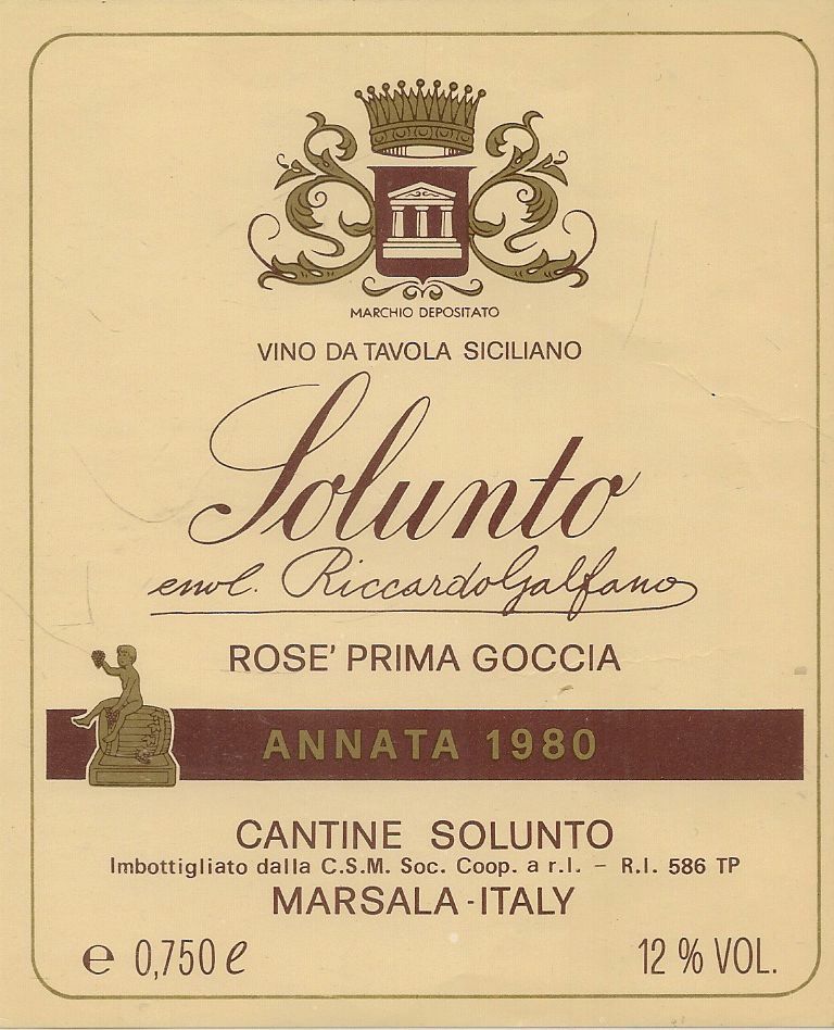 SOLUNTO - ROSE' PRIMA GOCCIA -ANNATA 1980