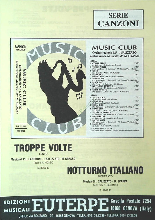 TROPPE VOLTE.lento - NOTTURNO ITALIANO.moderato - SPARTITO-SHEET MUSIC