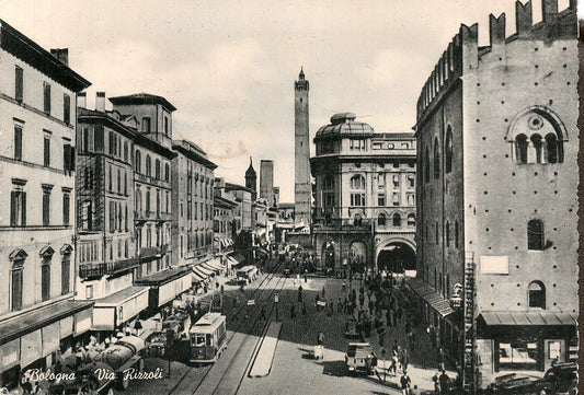 BOLOGNA - VIA RIZZOLI - TRAM -V1954