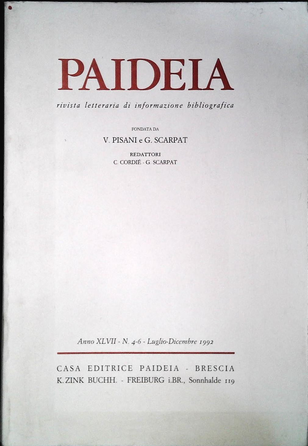 PAIDEIA - LUGLIO-DICEMBRE 1992