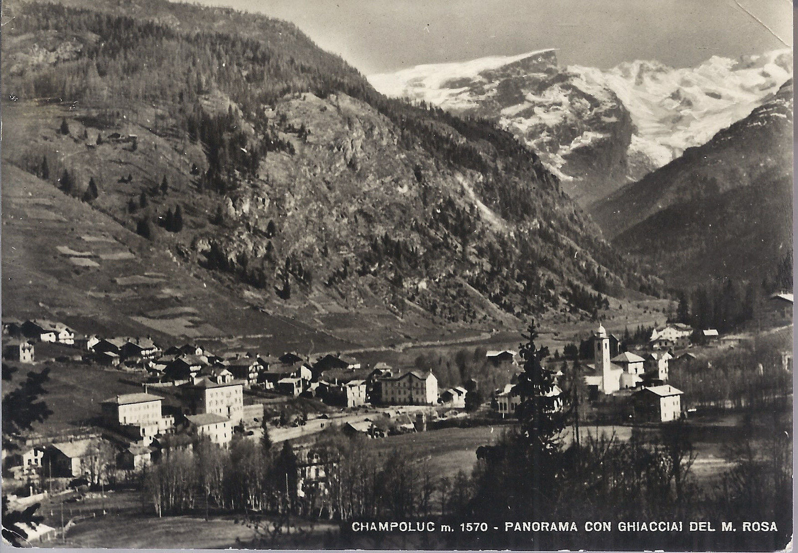 CHAMPOLUC - PANORAMA CON GHIACCIAI DEL M. ROSA - VSD - FG