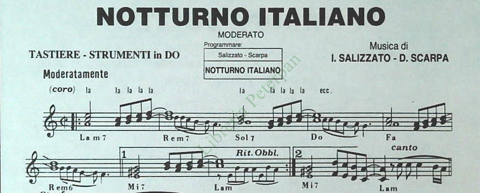 TROPPE VOLTE.lento - NOTTURNO ITALIANO.moderato - SPARTITO-SHEET MUSIC