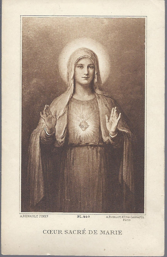 COEUR SACRE' DE MARIE - SANTINO  HOLY CARD - AS015-387 
