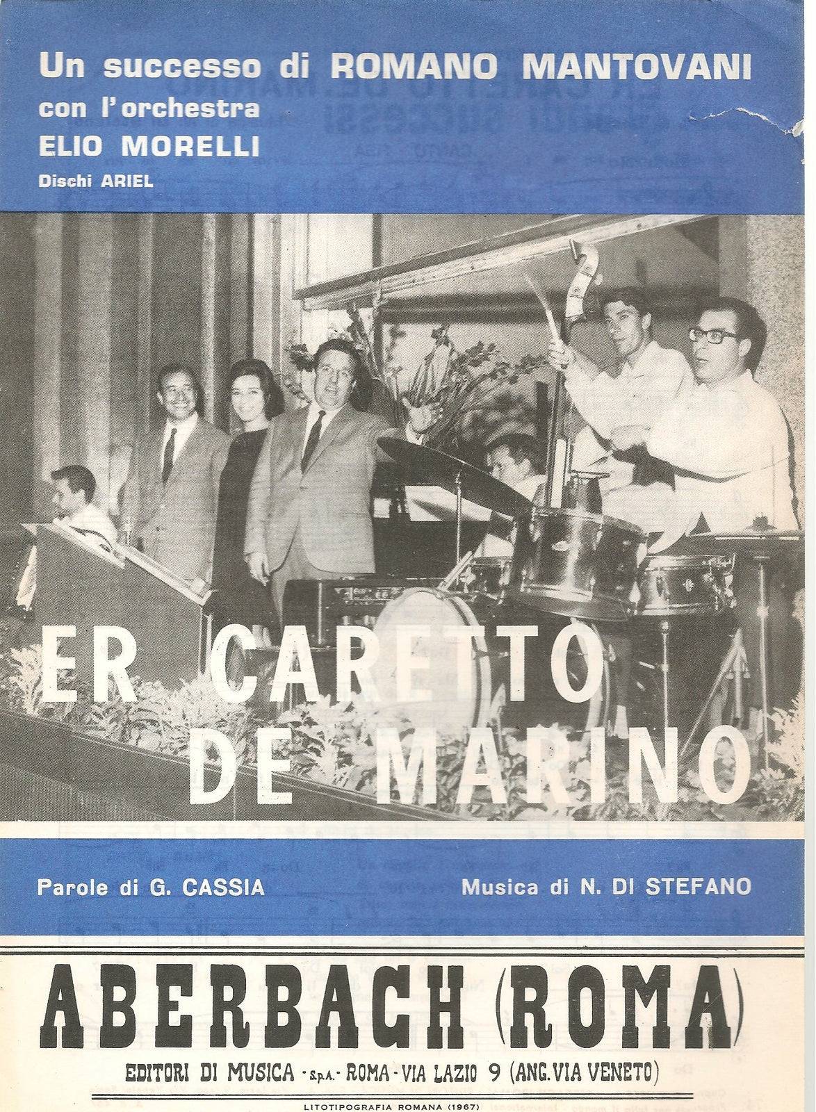 ER CARRETTO DE MARINO - ROMANO MANTOVANI - SPARTITO-SHEET MUSIC