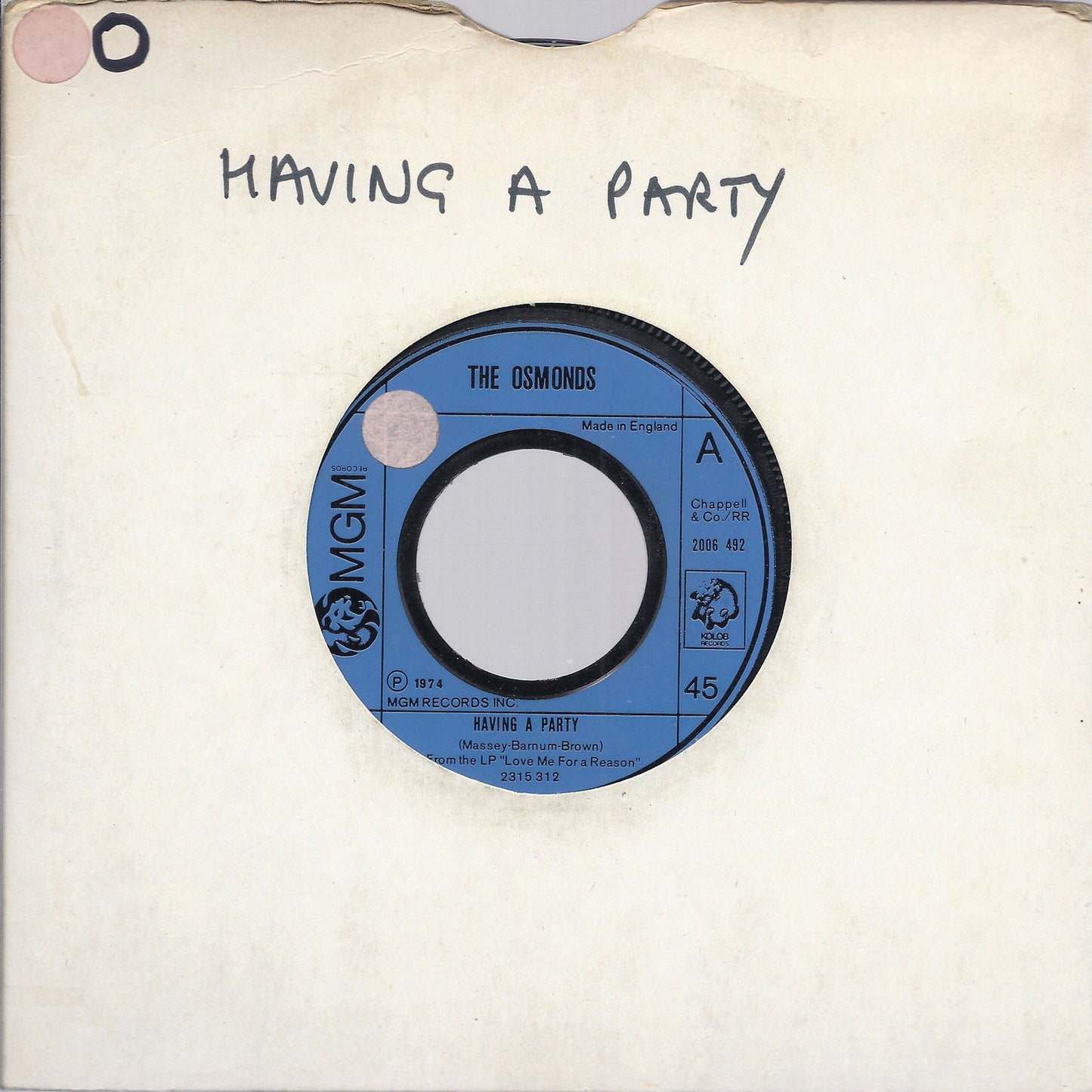 HAVING A PARTY - WANTED # THE OSMOND