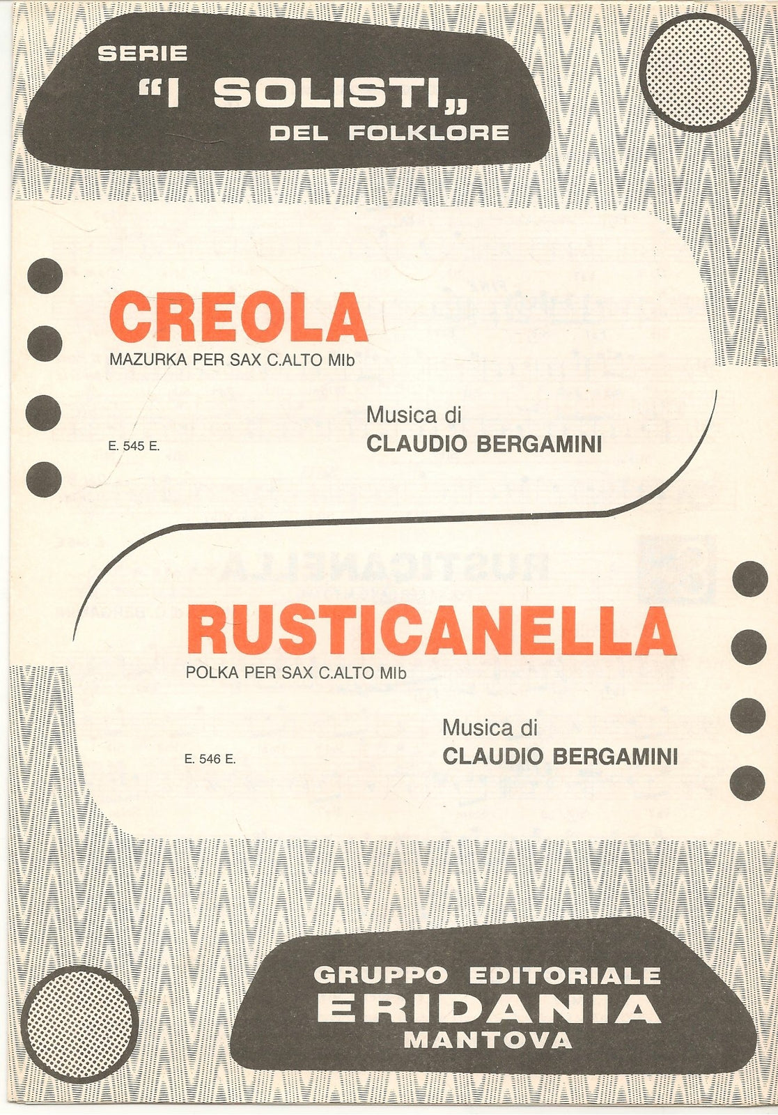 CREOLA. mazurka - RUSTICANELLA. ploka - SPARTITO-SHEET MUSIC