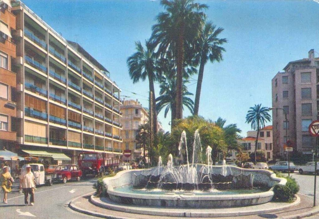 SANREMO - FONTANA DEI VENTI ZAMPILLI - V1981 - ACQUARELLATA