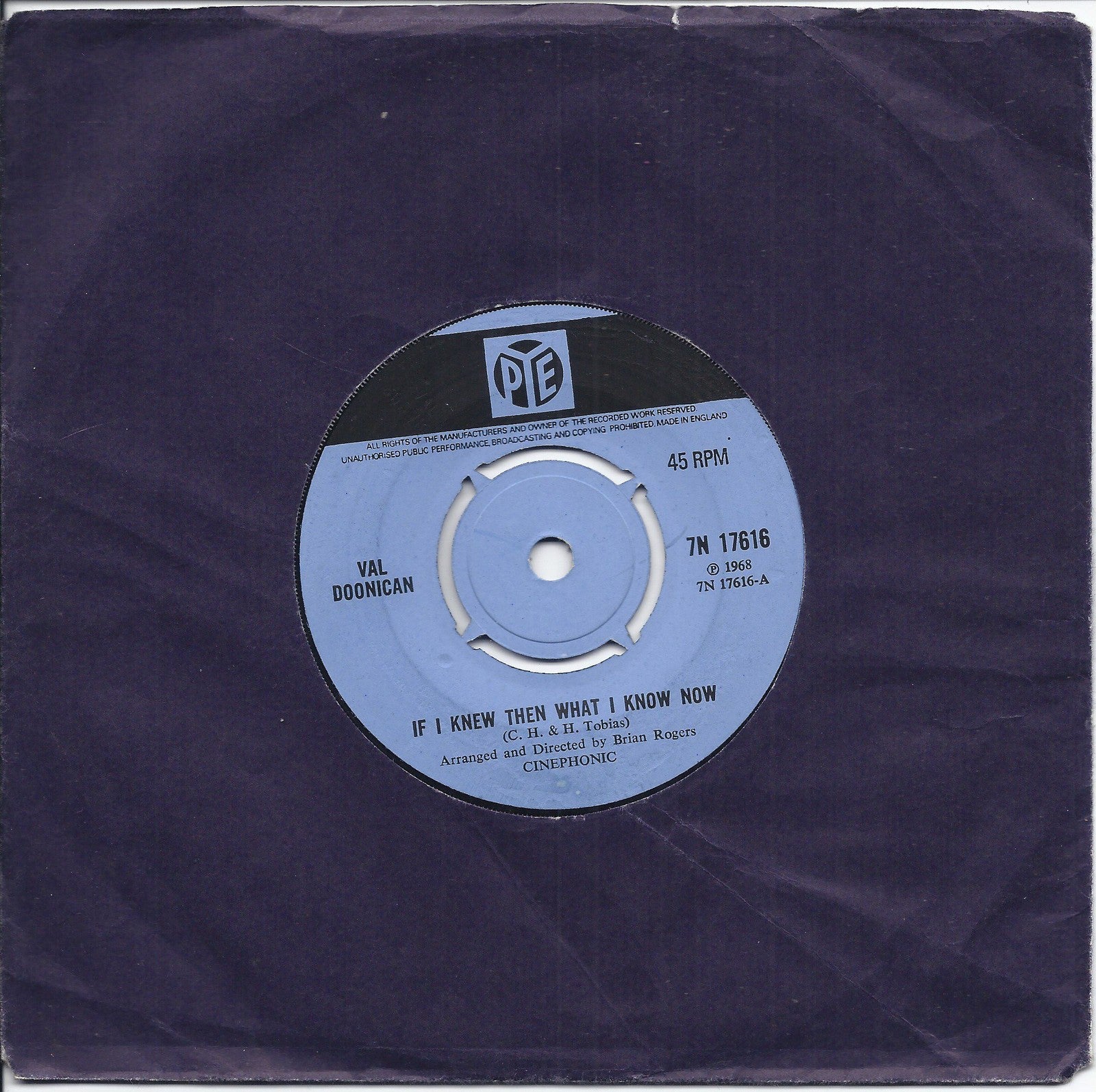 IF I KNEW THEN WHAT I KNOW NOW - A LITTLE BIT OF YOU -- VAL DOONICAN