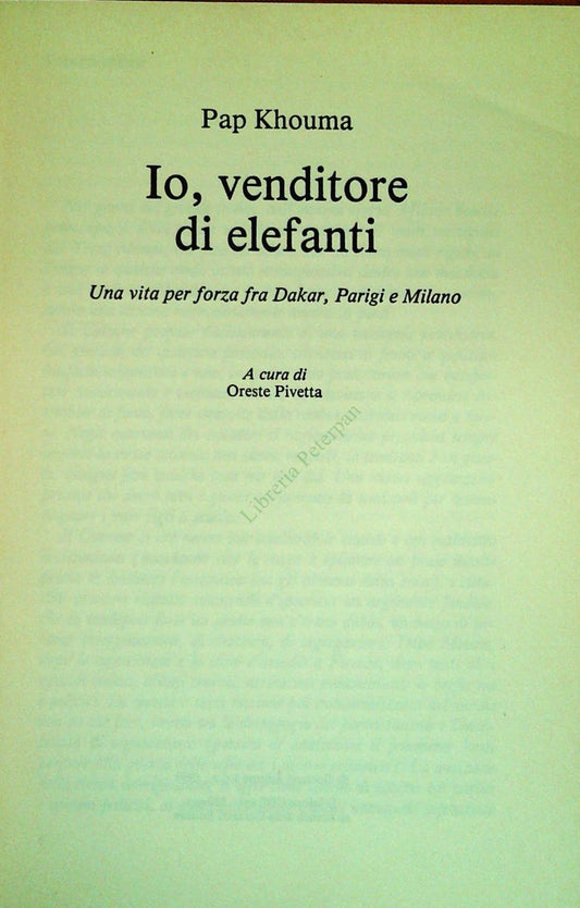 IO VENDITORE DI ELKEFANTI - PAP KHOUMA - CDE 1991 - OUTLET DEL LIBRO