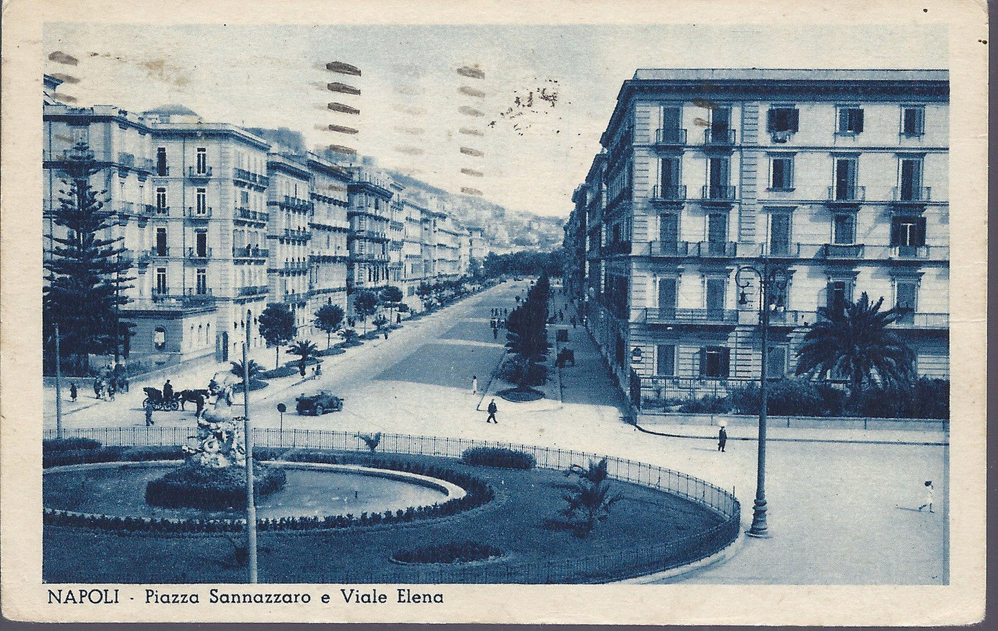NAPOLI - PIAZZA SANNAZZARO E VIALE ELENA - V 1937 - FP - Azz
