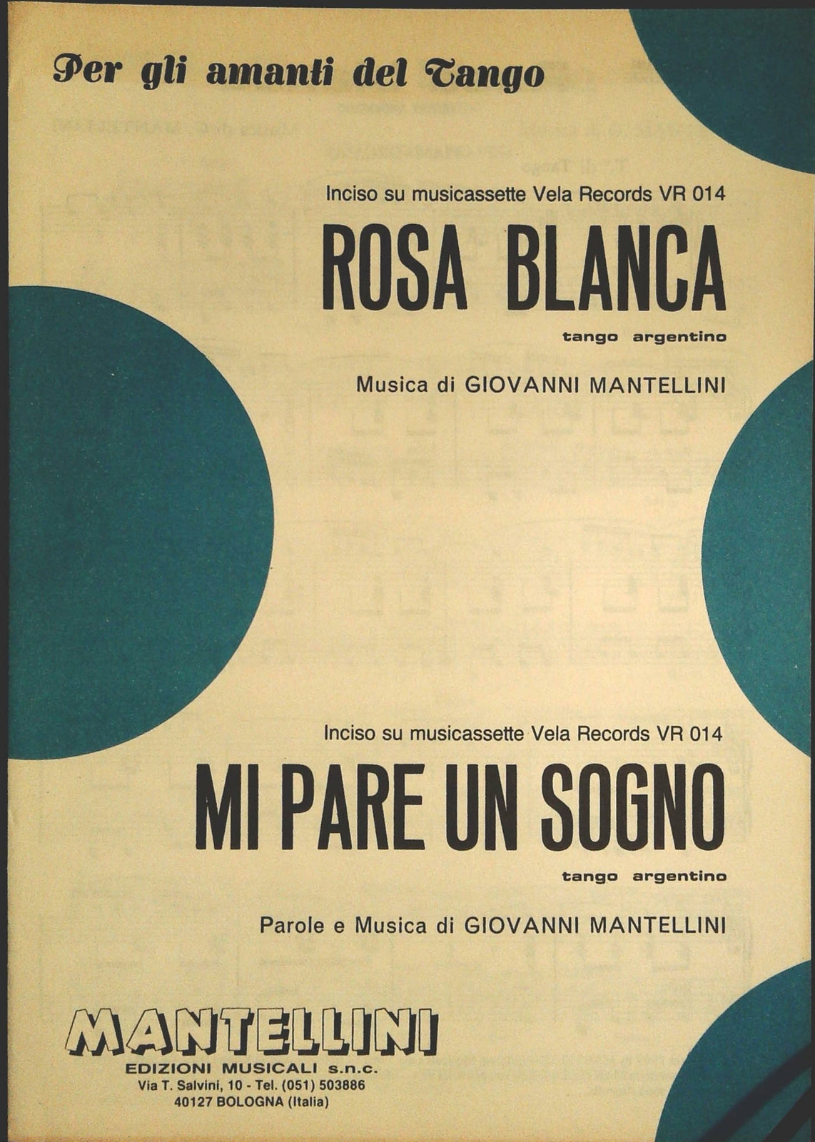 ROSA BLANCA. TANGO ARGENTINO - MI PARE UN SOGNO. TANGO ARG.-SPARTITO-SHEET MUSIC