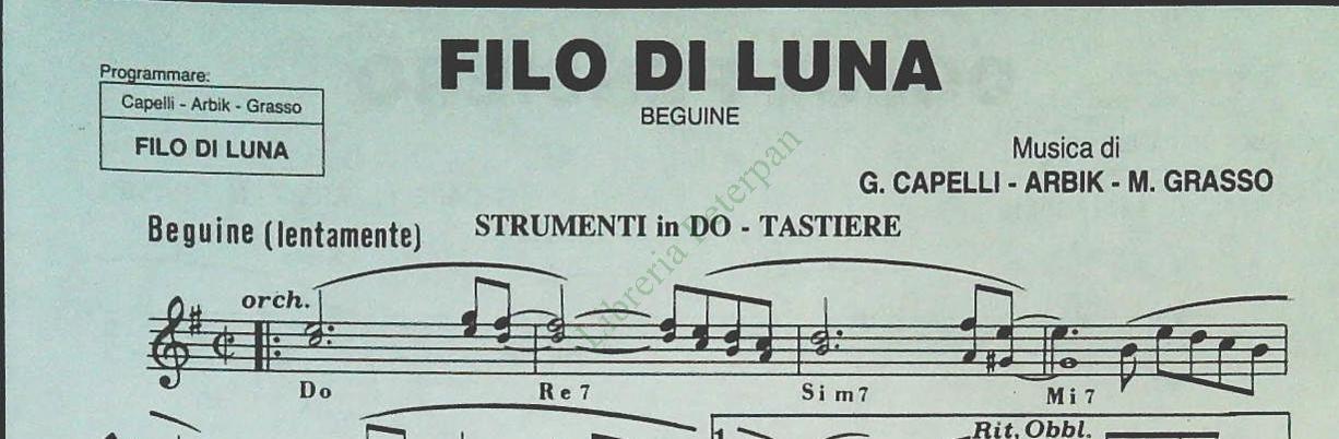 DOLCE PENSIERO.lento -FILO DI LUNA.beguine -SPARTITO-SHEET MUSIC