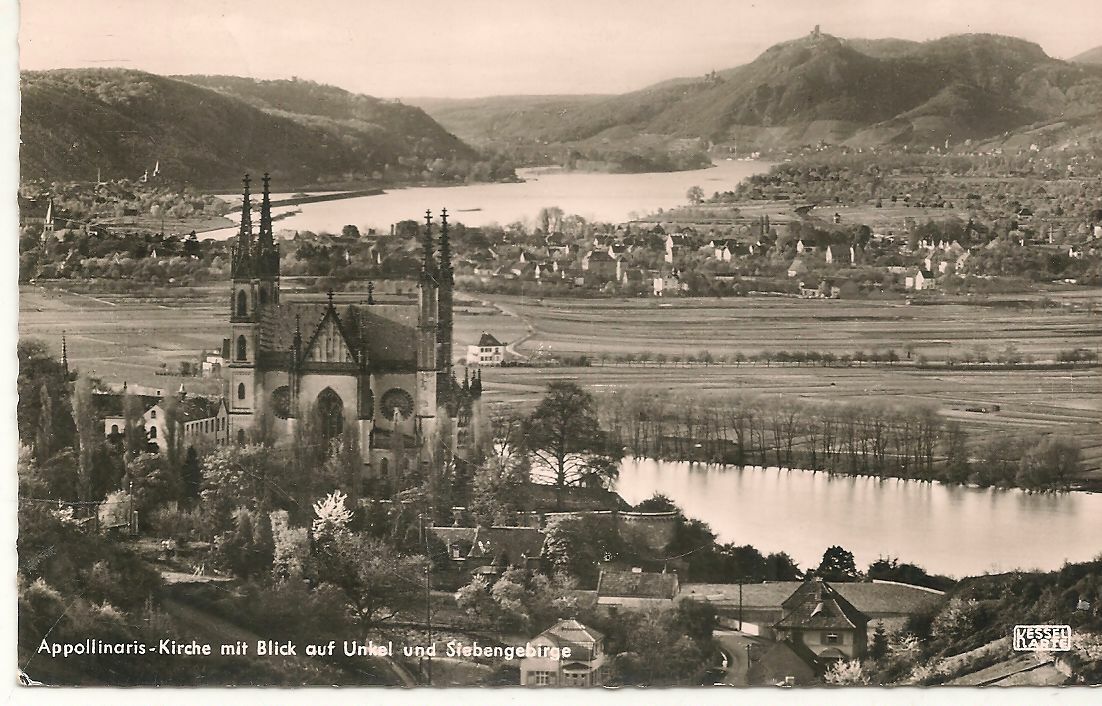 REMANGEN - APPOLINARIS-KIRCHE MIT BLICK AUF UNkEL UND STEBENGEBIRGE - V1959