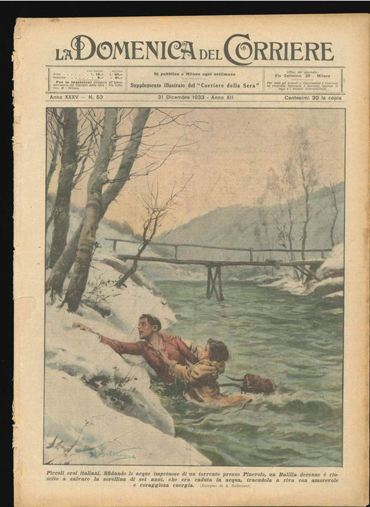 DOMENICA DEL CORRIERE N 53 - 31 DICEMBRE 1933 - ILL. A BELTRAME