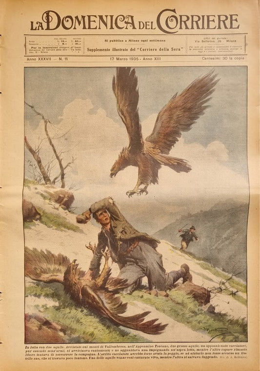 LA DOMENICA DEL CORRIERE 17 MARZO 1935 -ILL. A. BELTRAME