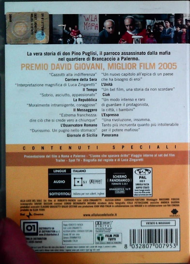 ALLA LUCE DEL SOLE - DVD