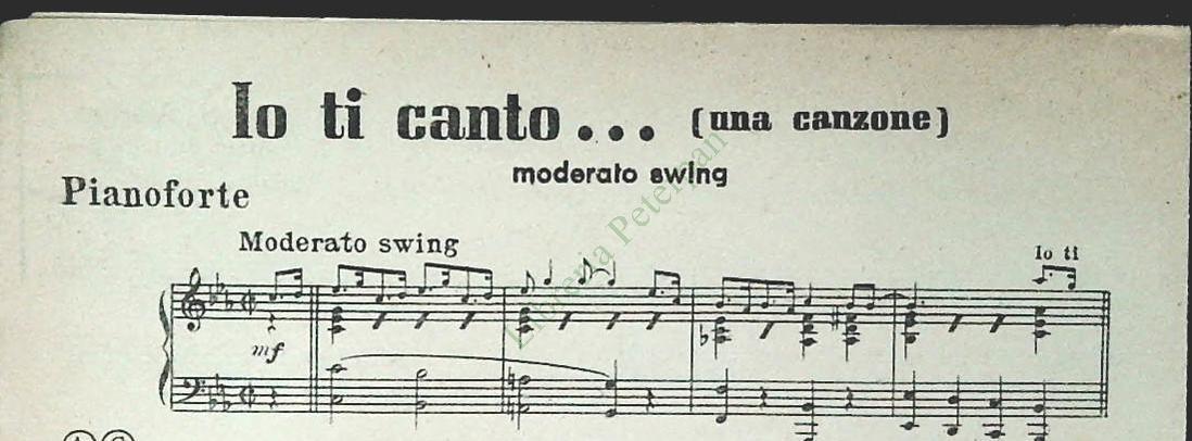 TU O MIA GIOVANNA.slow - IO TI CANTO. moderato swing - SPARTITO-SHEET MUSIC