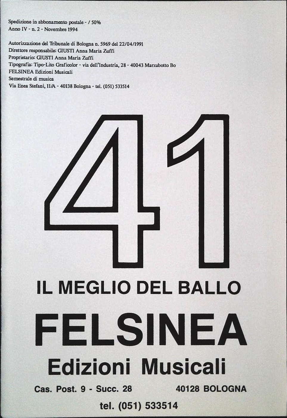 L MEGLIO DEL BALLO FLESINEA EDIZIONI N. 41 - SPARTITO-SHEET MUSIC
