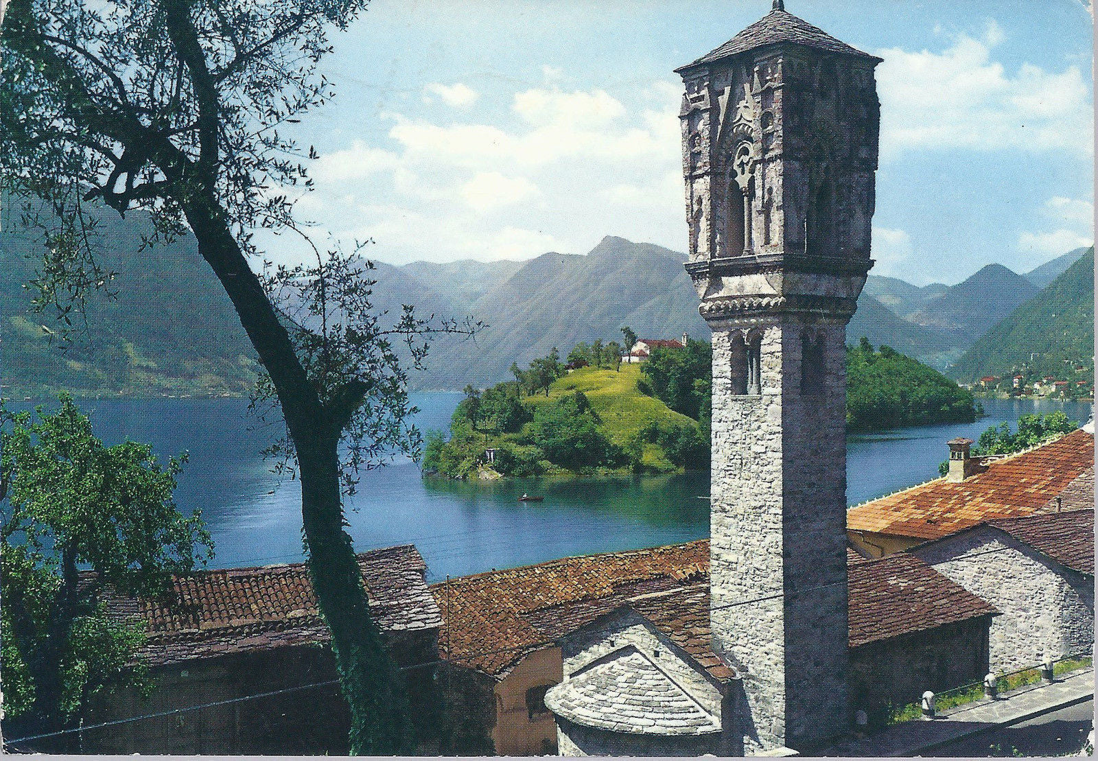 LAGO DI COMO - TORRE GOTICA E ISOLA COMACINA - V 1969 - FG