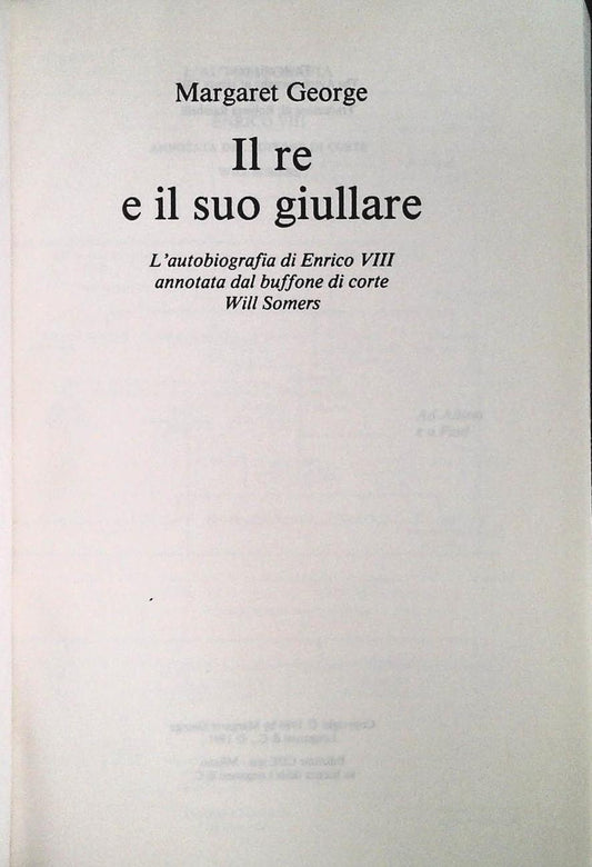 IL RE E IL SUO GIULLARE - MARGARET GEORGE - CDE 1992 - OUTLET DEL LIBRO