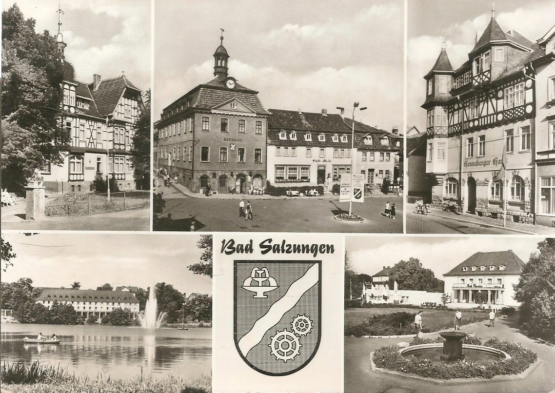 BAD SALZUNGEN - CINQUE VEDUTE CON STEMMA - NV