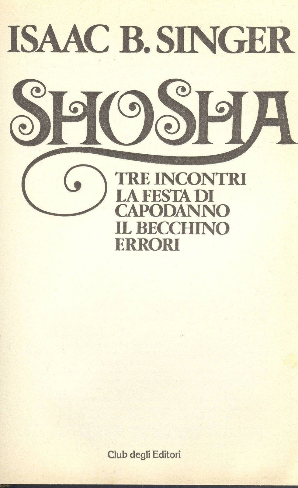 SHOSHA - ISAAC B. SINGER - CDE 1979 - OUTLET DEL LIBRO