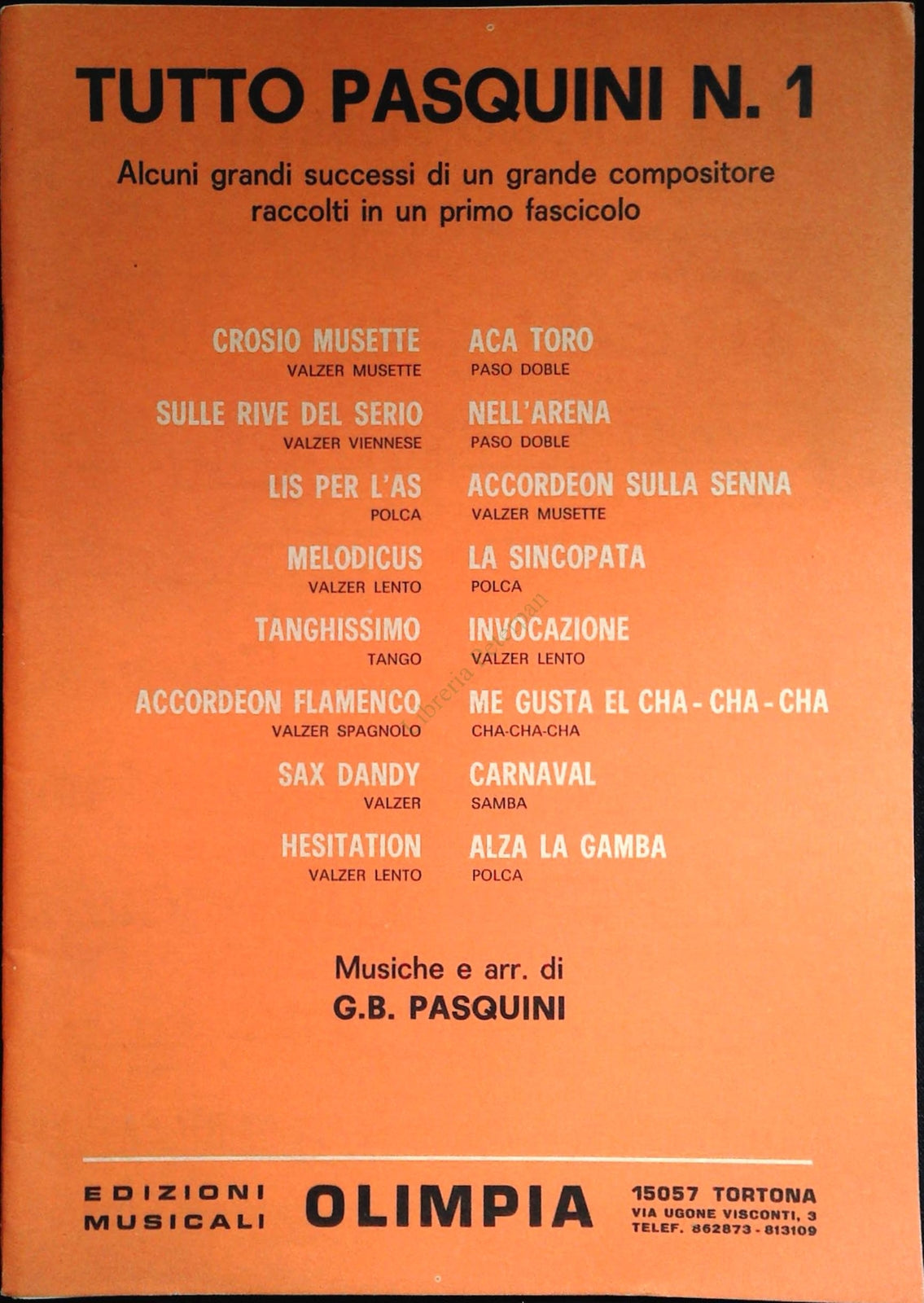 TUTTO PASQUINI N. 1 -   SPARTITO - SHEET MUSIC