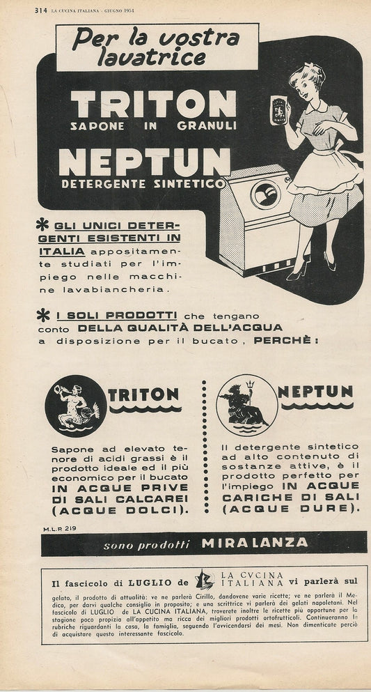 TRITON SAPONE IN GRANULI NEPTUN DETERGENTE - MIRALANZA - ADVERTISING