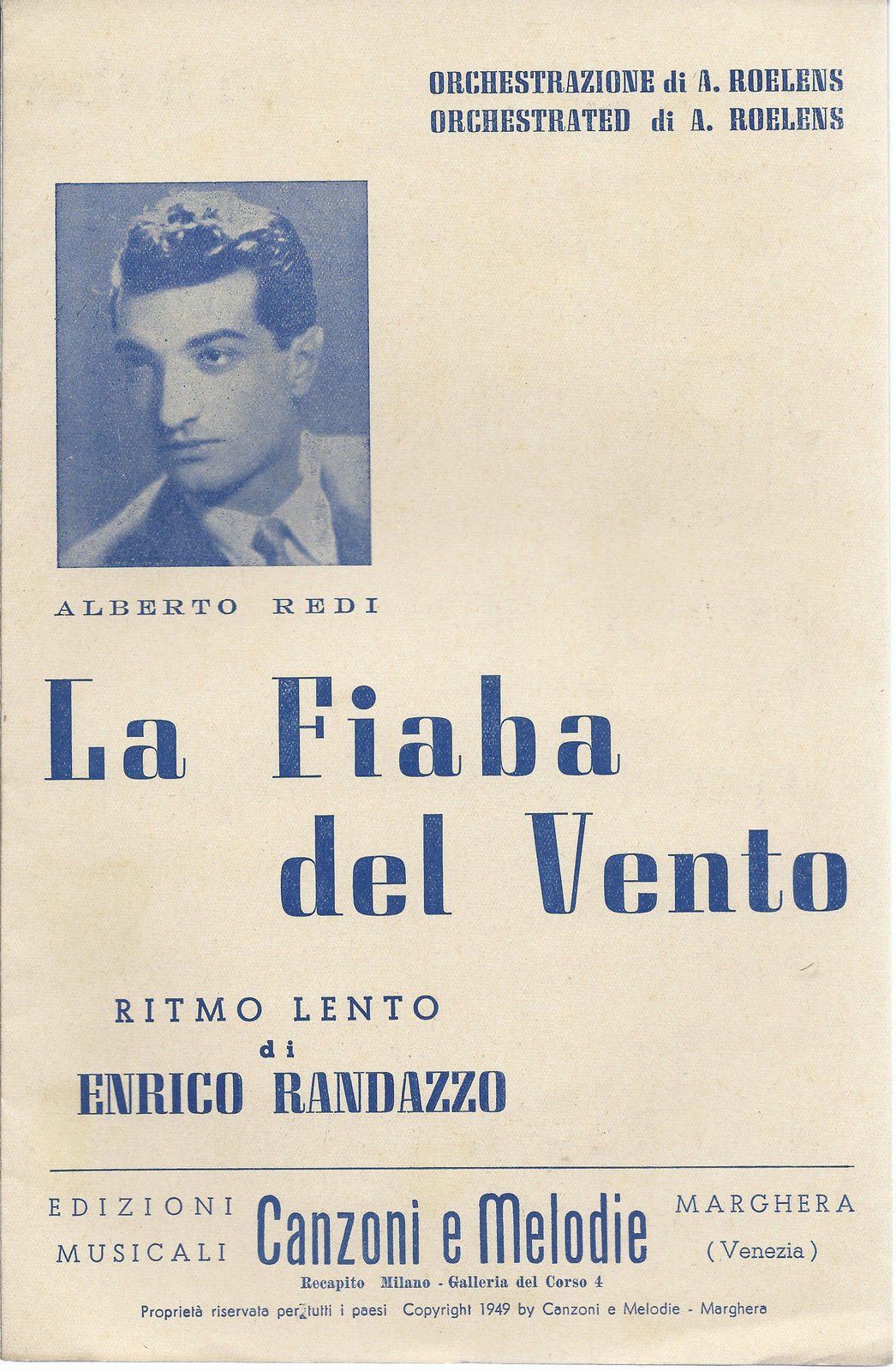 LA FIABA DEL VENTO (ALBERTO REDI) Enrico Randazzo # SPARTITO - orch. A. Roelens