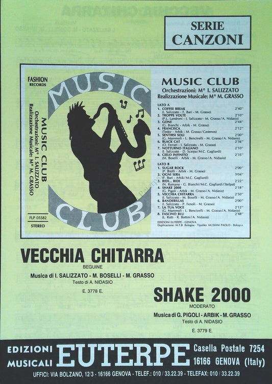 VECCHIA CHIARRA. beguine-SHAKE 2000. moderato - SPARTITO-SHEET MUSIC