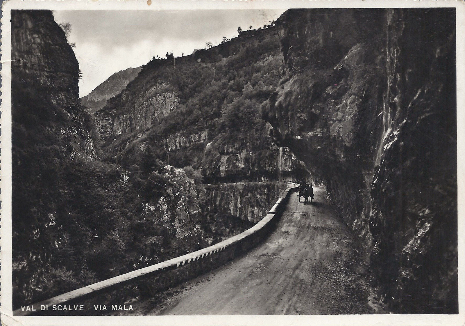 VAL DI SCALVE - VIA MALA - V 1955 - FG - animata con carrozz