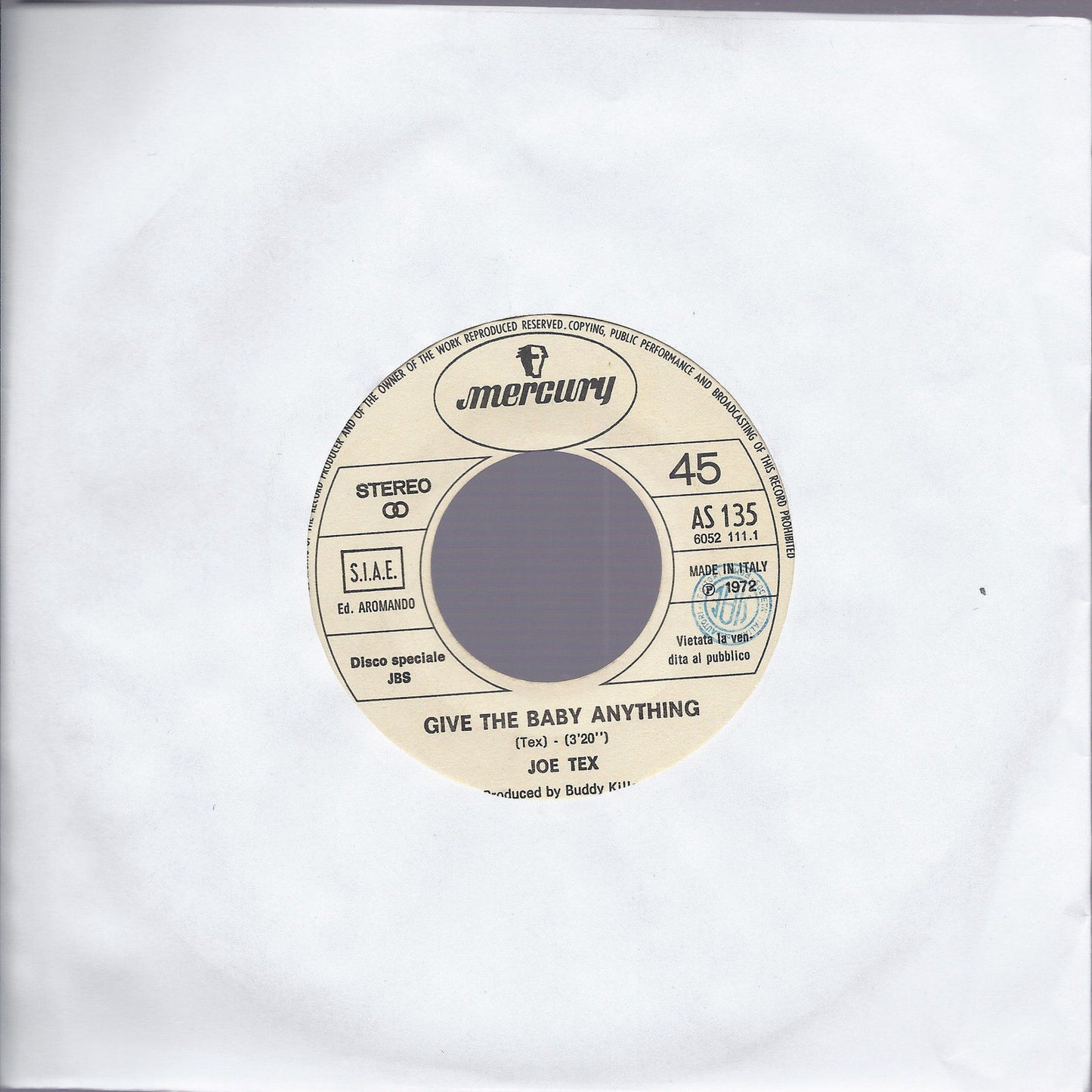 GIVE THE BABY ANYTHING # JOE TEX -- DEVIL YOU # STAMPEDERS - Edizione Juke Box
