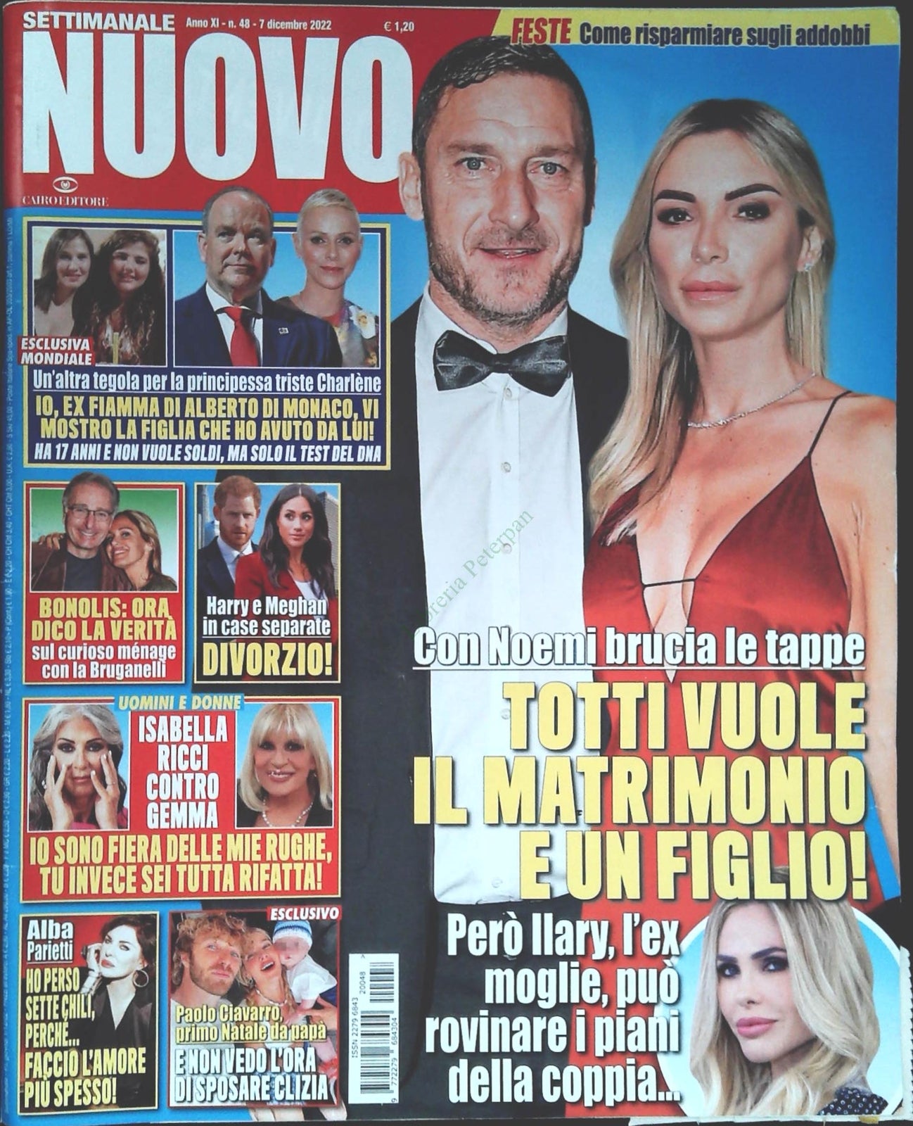 SETTIMANALE NUOVO 7 DICEMBRE 2022 - TOTTI-BONOLIS-PARIETTI-OUTLET DEL LIBRO